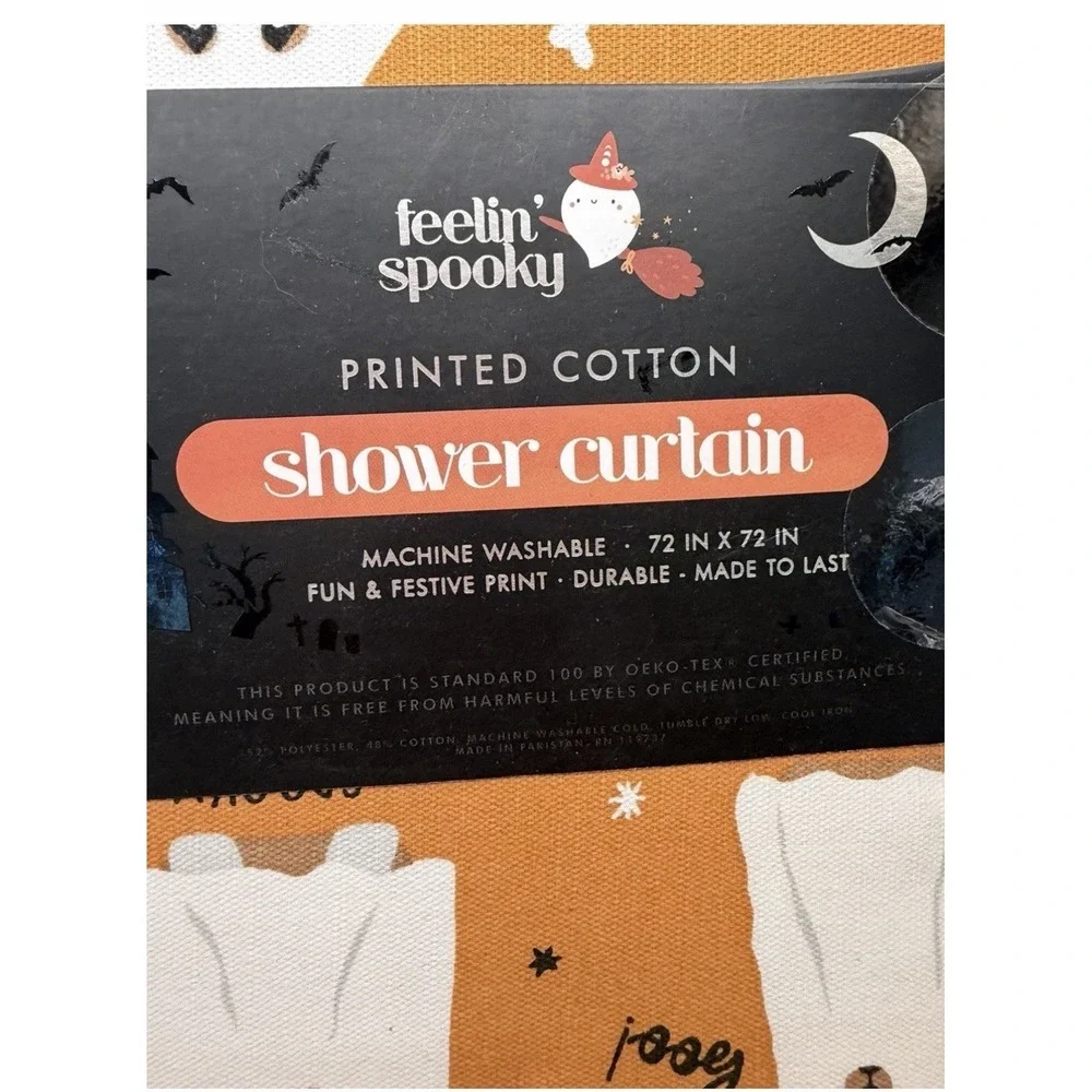 Feelin Spooky Home Dog Parade Shower Curtain Halloween 72